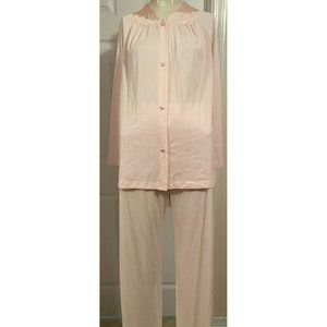 Vintage Vanity Fair Women's Size 34 light Pink  Pajama Set Nylon LS